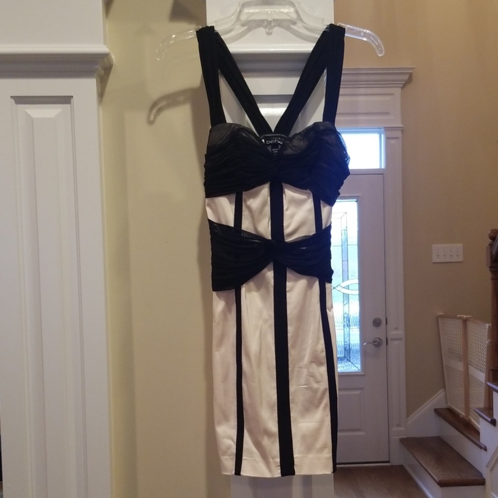Bebe Cream and Black Dress Size XXS